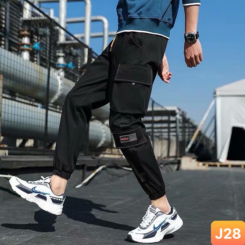 Quần jogger nam túi hộp bo chân màu đen không rách chất kaki cao cấp co dãn 4 chiều, quần baggy thể thao nam LAVADO14