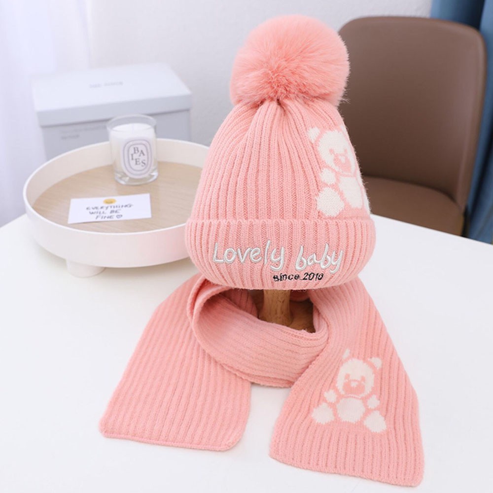Bộ khăn mũ cho bé trai và bé gái, mũ len và khăn quàng cổ cho bé yêu