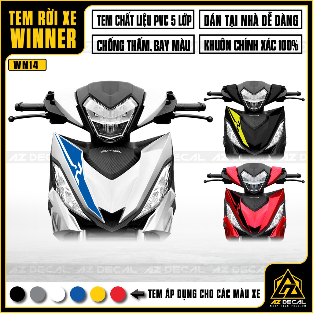 Tem Winner V1 / 150 Mẫu RS150R | WN14 | Tem Rời Winner Chất Liệu Decal PVC Cao Cấp, Dễ Dán Tại Nhà