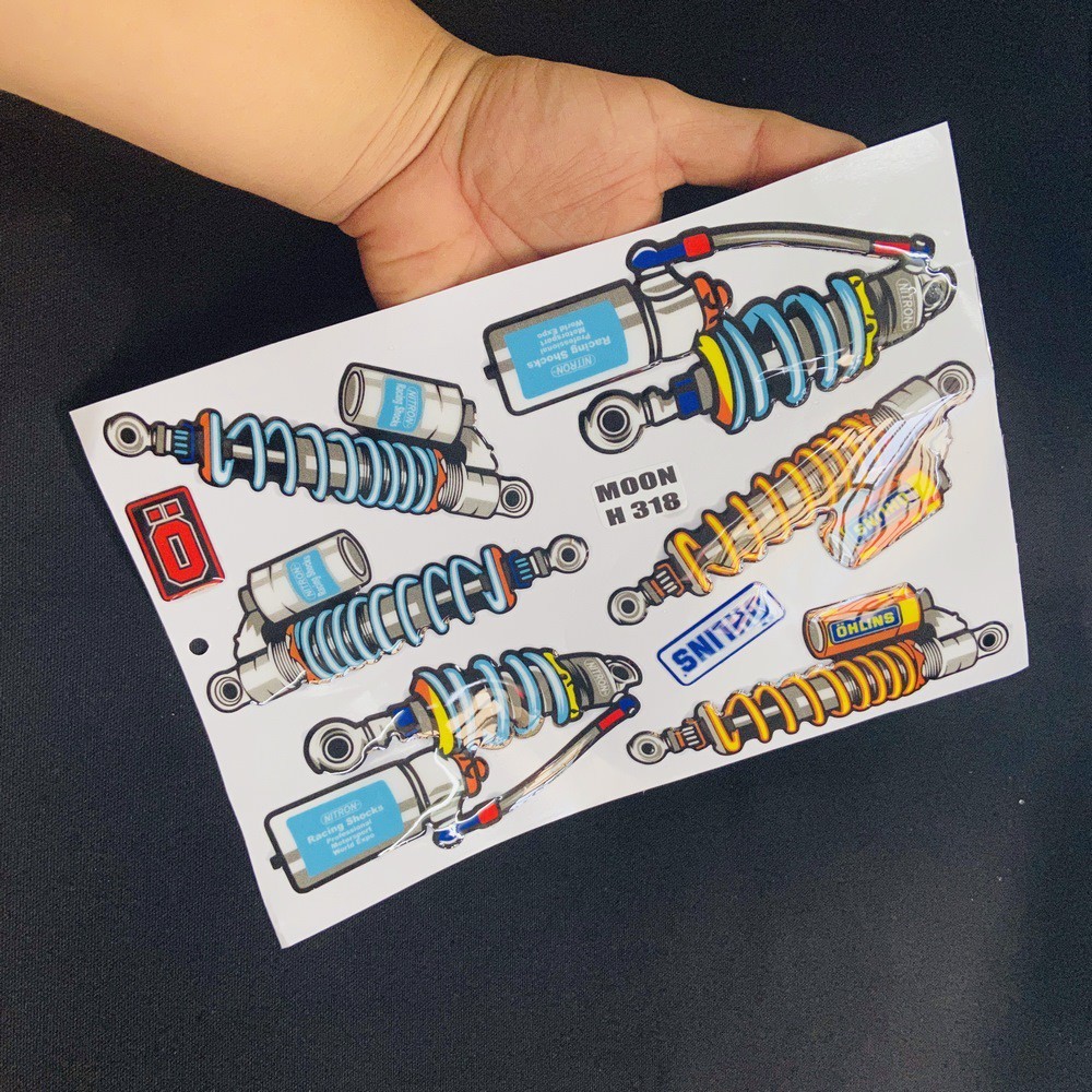 [mới về] Trọn bộ tem LOGO chữ hãng hoạt hình trang trí xe siêu ngộ nghĩnh, tem phũ keo ít bay màu