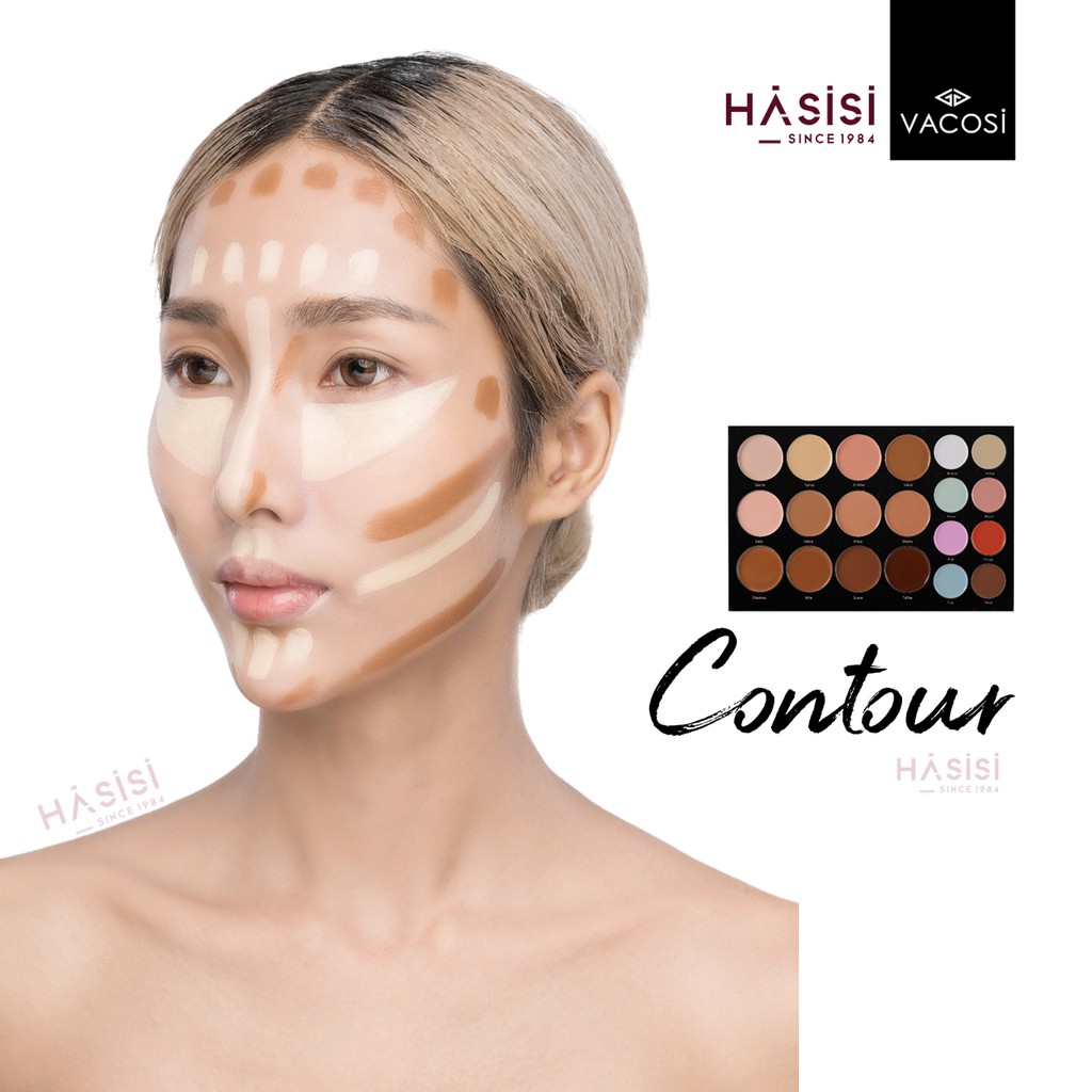 BẢNG CHE KHUYẾT ĐIỂM VÀ CHỈNH MÀU CHUYÊN NGHIỆP VACOSI 20 Ô - 20CC CONCEAL &amp; CORRECT