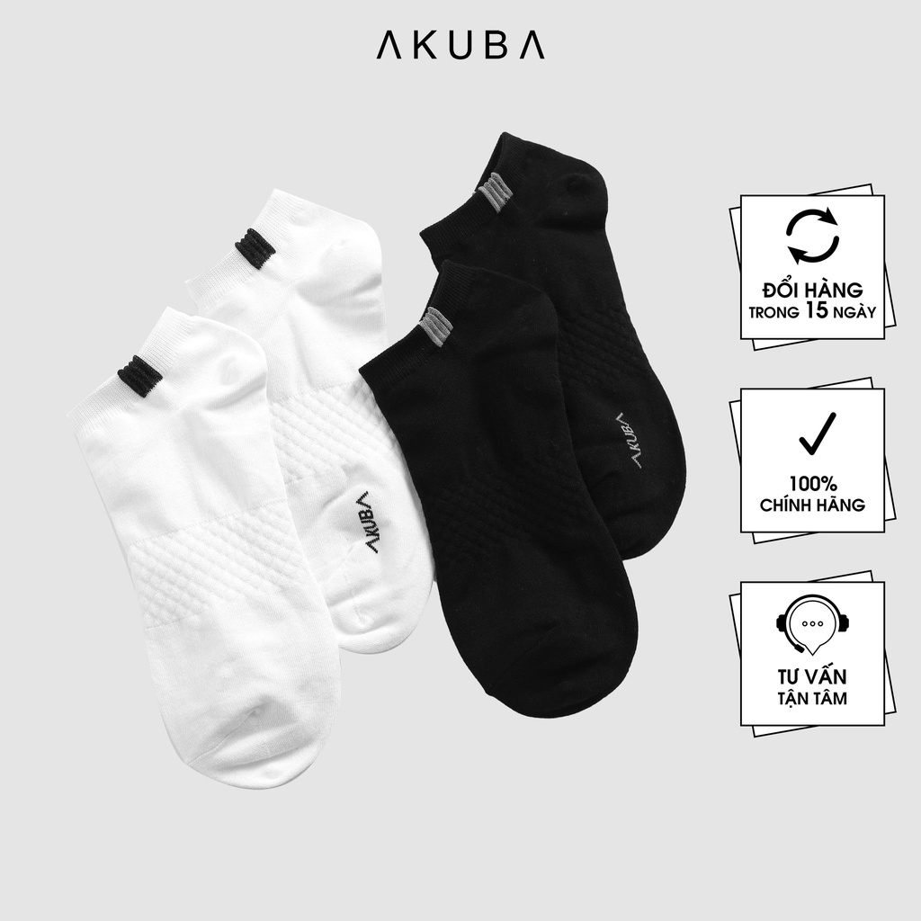 Vớ cao cổ thấp thương hiệu Akuba chất cotton mềm mại thoáng mát kháng khuẩn, chống mùi hôi 01U0319