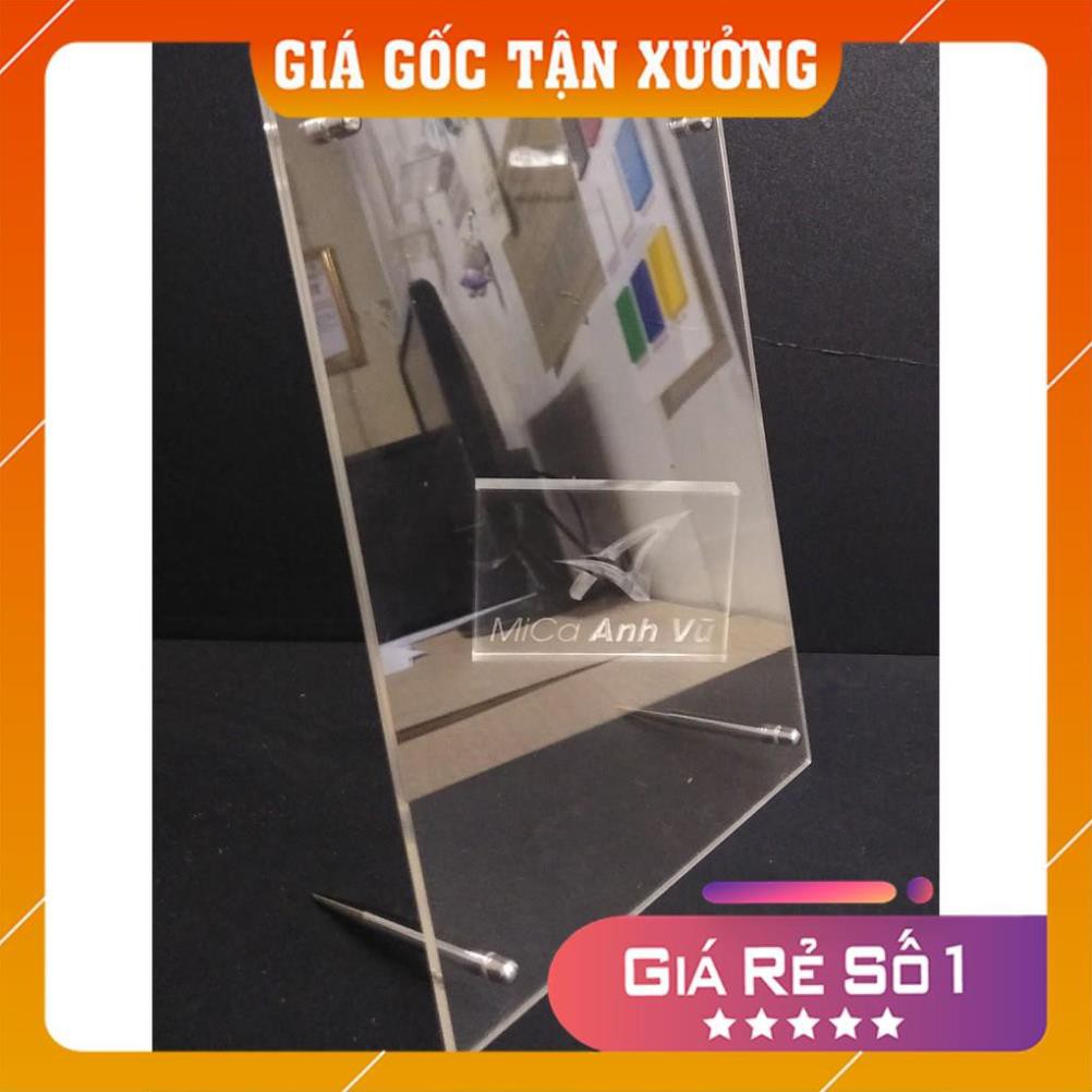 Khung Ảnh  Để Bàn Mica Trong Size A6  chân inox