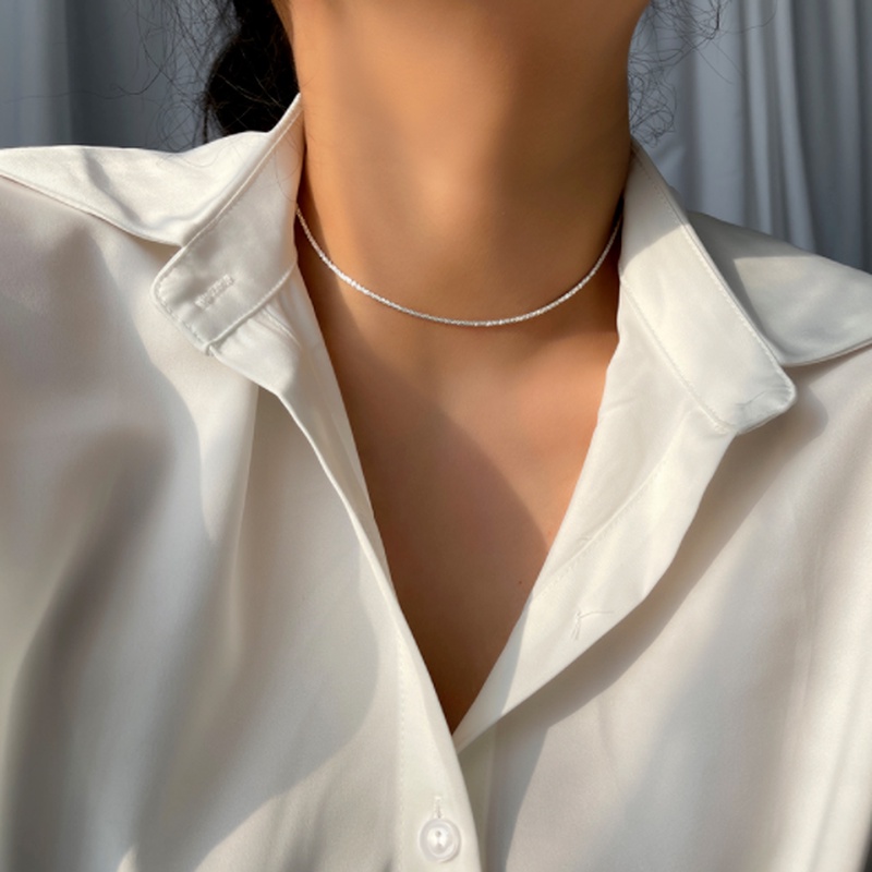 vòng cổ Ngắn Bằng Hợp Kim Màu Bạc Dễ Thương Thời Trang Mùa Hè Cho Nữ