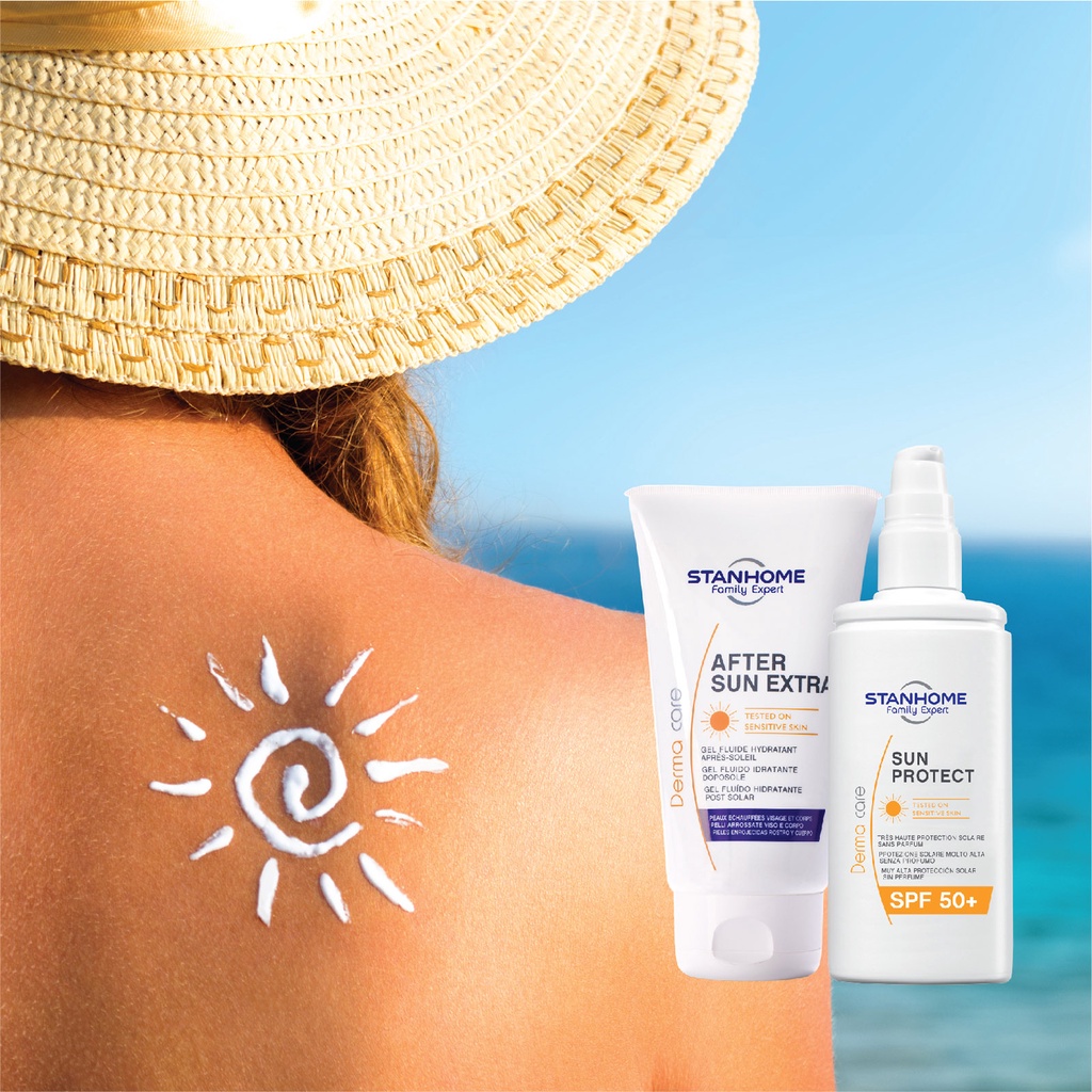 Bộ kem chống nắng SPF50+ 125ml và kem dưỡng phục hồi sau khi đi nắng after sun extra 150ml Stanhome