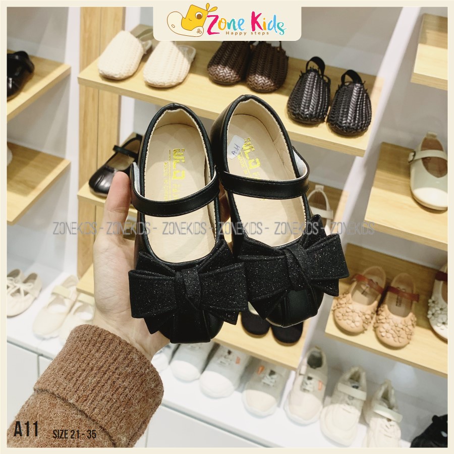 Giày búp bê phối nơ kim tuyến cho bé Zonekids - A11