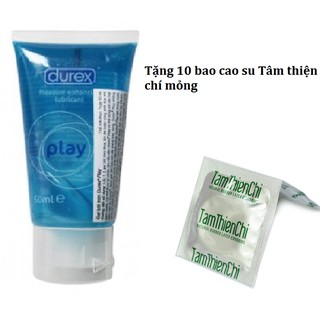 Gel bôi trơn Durex Play 50ml tặng 10 bao cao su Tâm Thiện Chí siêu mỏng