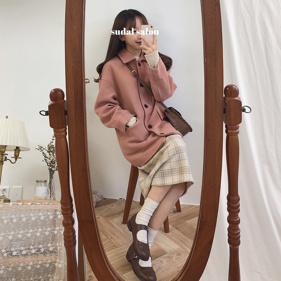 Kumivn order chân váy dạ kẻ lưng cao dáng dài suông kiểu MORAN ulzzang Hàn Quốc | BigBuy360 - bigbuy360.vn