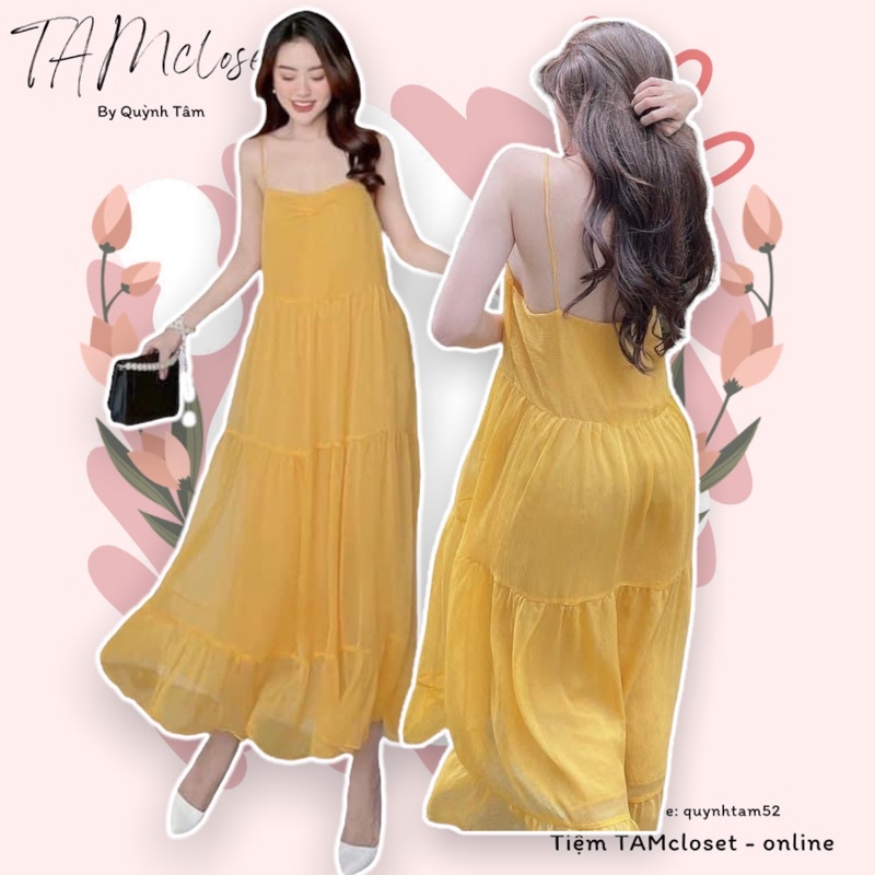 Đầm maxi 2 dây - TK487 ( có sẳn-hình thật-ship hoả tốc HCM )