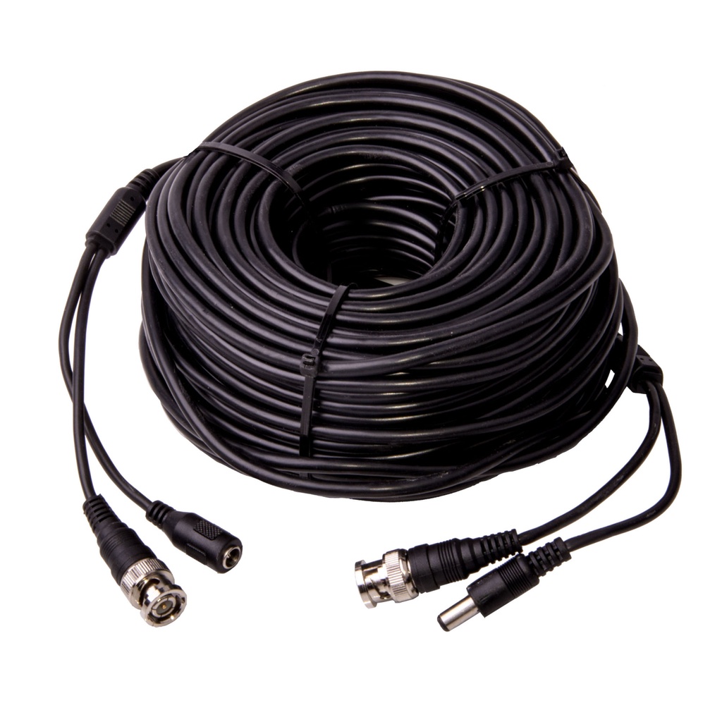Cáp đồng trục liền nguồn RG59 bấm sẵn 2 đầu BNC DC cuộn 10M 20M 30M 40M 50M