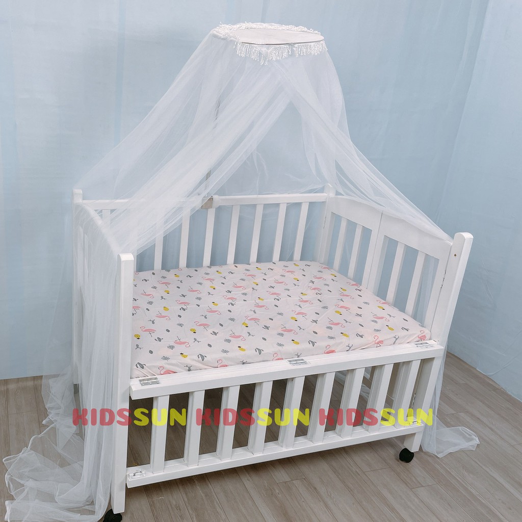 [Now Ship] Màn Cũi Và Khung Treo Màn KIDSSUN Cho Cũi Màn Tuyn Trắng Có Cửa Chống Muỗi Phủ Kín Chân