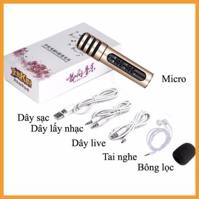 Micro Livestream C7  Loại 1, đủ phụ kiện Thu Âm Hát Karaoke Livestream 3 in 1 - Chính hãng - Bh 3 tháng FREESHIP