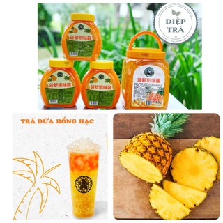 Mứt dứa (thơm/khóm) Hekhang 1kg (Tép dứa giòn sần sật và rất tươi, pha trà dứa/đào dứa/trà dứa hồng hạc)