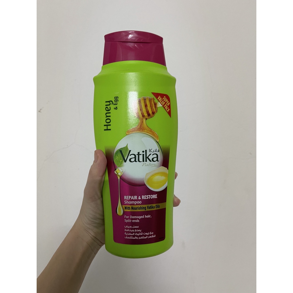 Bộ Vatika phục hồi tóc hư tổn giúp tóc mềm mượt dầu gội/xả/kem ủ