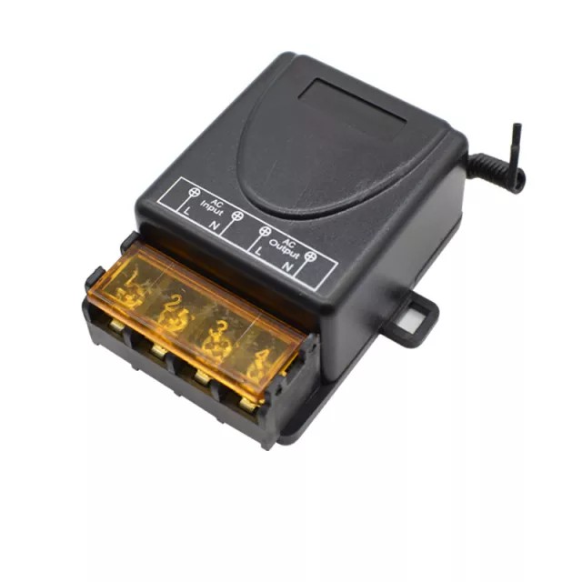 Công tắc điều khiển từ xa RF 433Mhz 100M 30A công suất 3000W cho tải trở và 2000W cho máy bơm nước, máy rửa xe