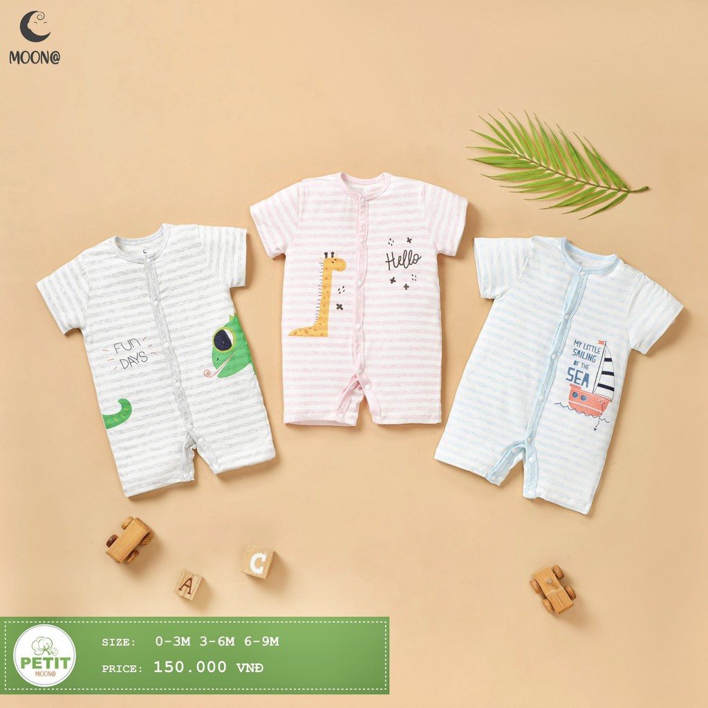 [CHÍNH HÃNG] Body cộc tay cài giữa họa tiết petit Moon