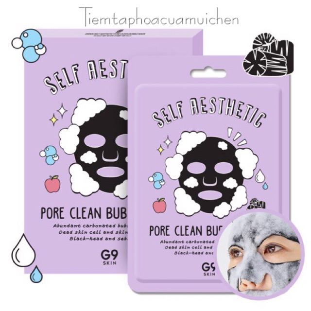 Mặt Nạ Sủi Bọt Giúp Loại Bỏ Tế Bào Chết, Mụn Đầu Đen Và Bã Nhờn G9SKIN Self Aesthetic Pore Clean Bubble Mask