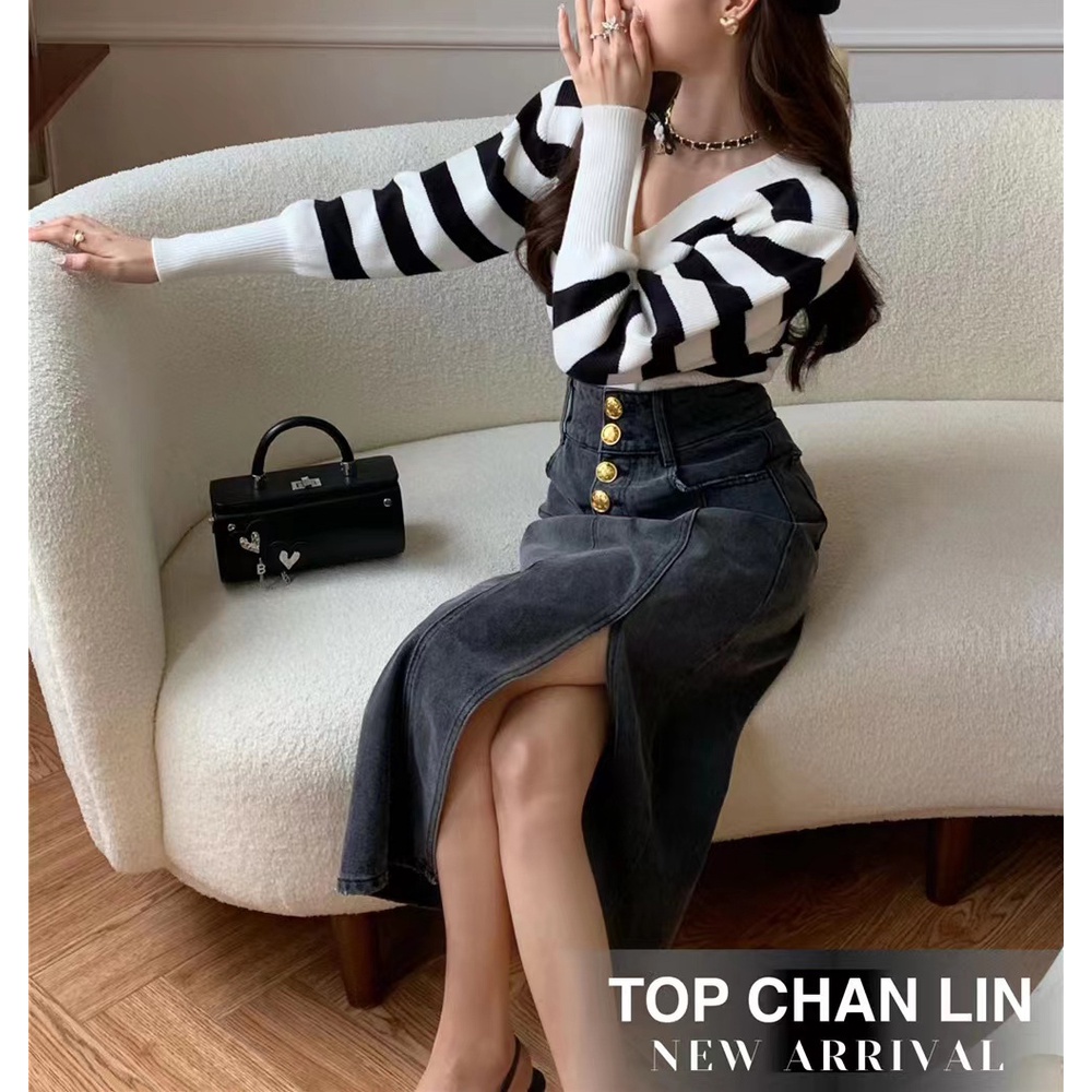 NRVP Áo Sweater Dệt Kim Dài Tay Thiết Kế Mới Thời Trang Theo Phong Cách Hàn Quốc Cho Nữ