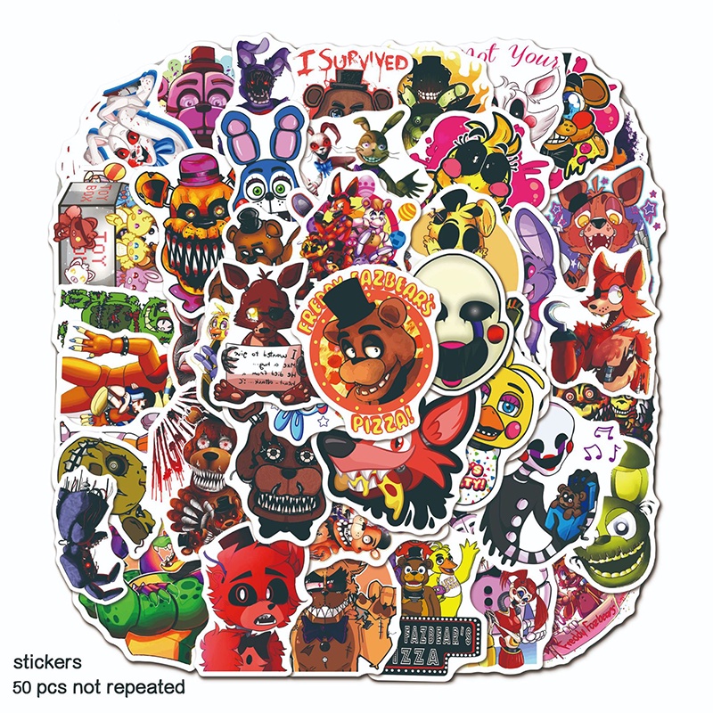 3styles 50Pcs Five Nights at Freddy's FNAF Security Breach Graffiti Sticker For Phone Luggage