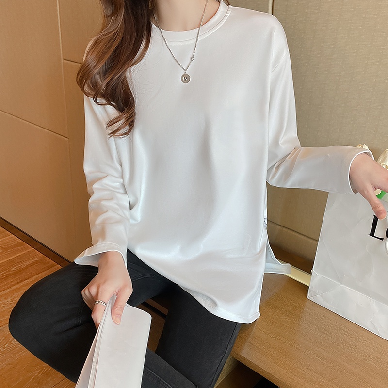 NRVP Áo Thun Nữ Tay Dài 100% Cotton Thời Trang Hàn Quốc