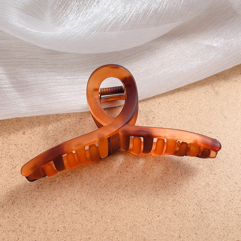 Kẹp Tóc Chống Trượt Bằng Acrylic Màu Hổ Phách Thời Trang Hàn Quốc