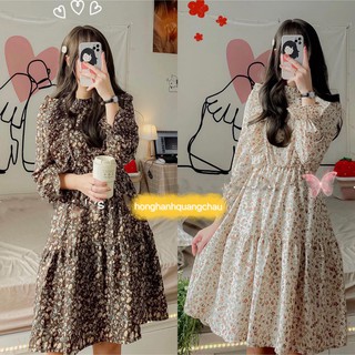 Váy hoa nhí chiffon ullzang viền bèo tiểu thư - rosie dream rosie dream shop