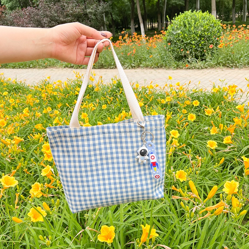 Túi vải hoạ tiết Caro, Túi xách Tote 2022 siêu xinh