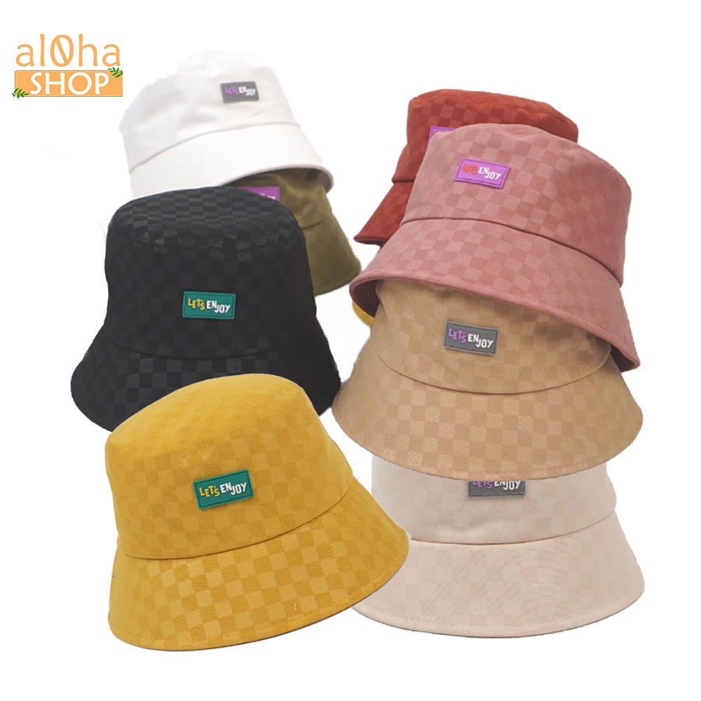 Nón bucket thêu tem LET ENJOY chất kaki - mũ tai bèo Ulzzang Unisex nam nữ - al0ha Shop