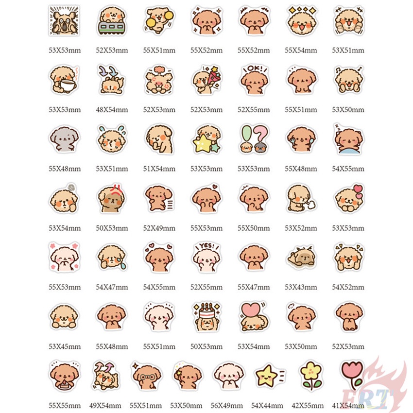❉ Cute Fluffy Dog . Kawaii Pets Poodle Series 01 Funny Emoji Stickers ❉ 50Pcs/Set Waterproof DIY Fashion Decals Doodle Stickers