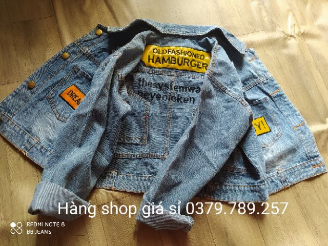 [Sỉ] Áo khoác jean nữ form lững dưới 58Kg W-Hambuger-Hongkong hanfg shop giá sỉ