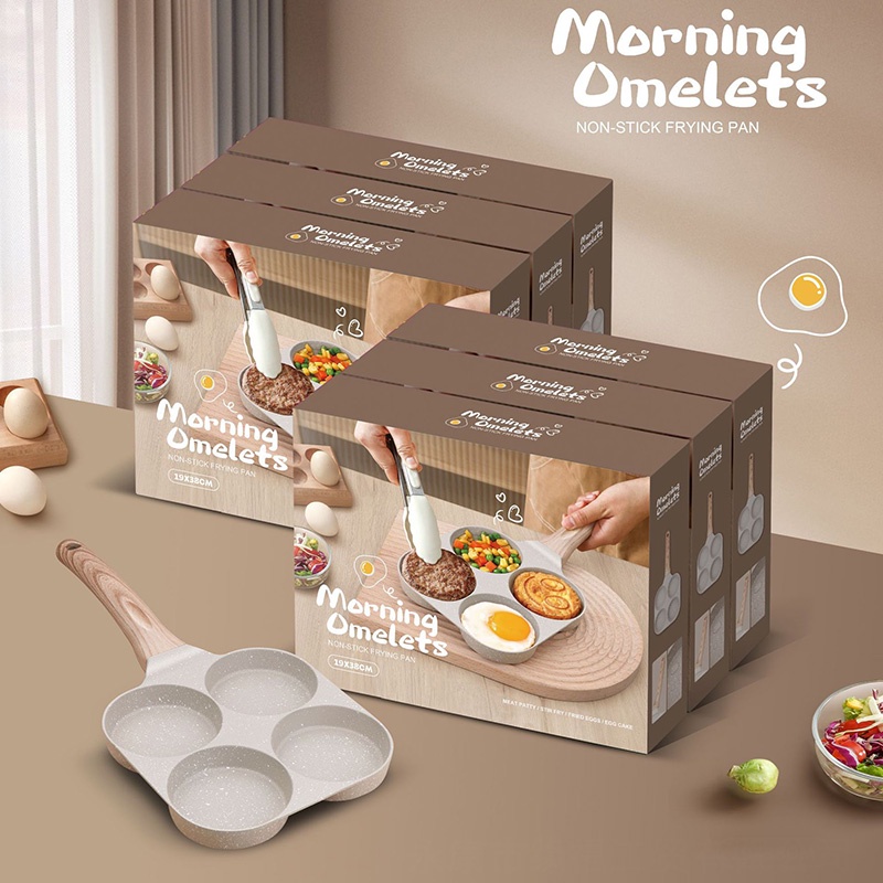 Only HOUSE Chảo Đá Y Tế Bốn Lỗ Chống Dính Mini Omelette Pa