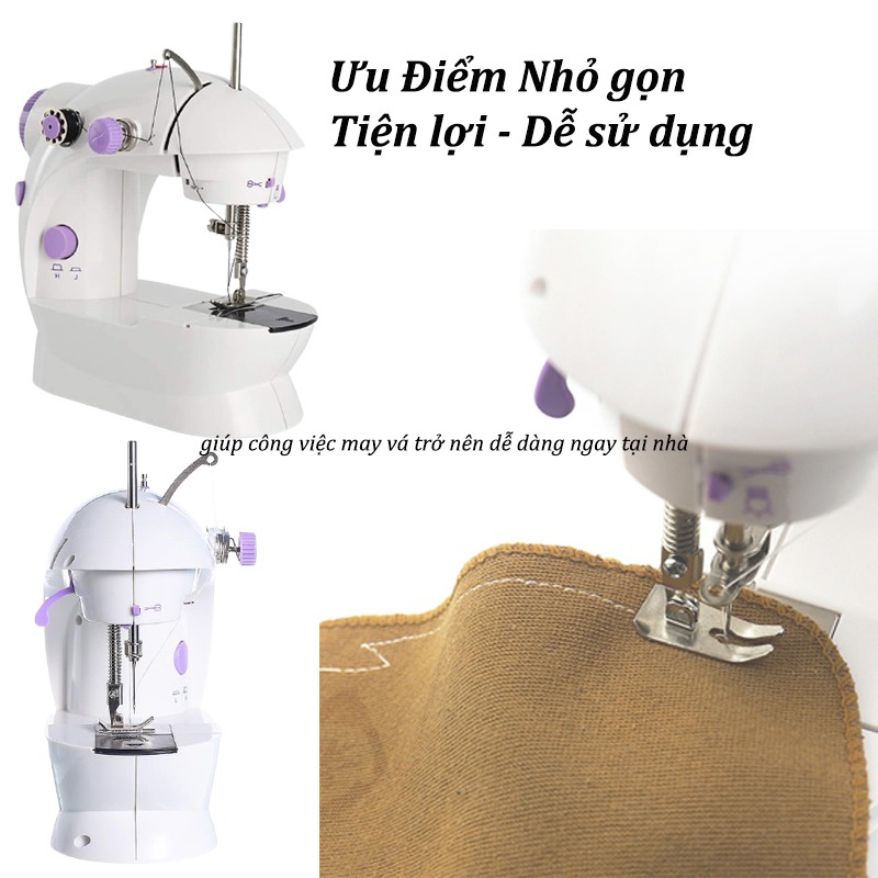 Máy may mini CMD gia đình may được vải thun,vải bò, tích hợp đèn cắt chỉ - Máy may mini CMD cầm tay tiện dụng