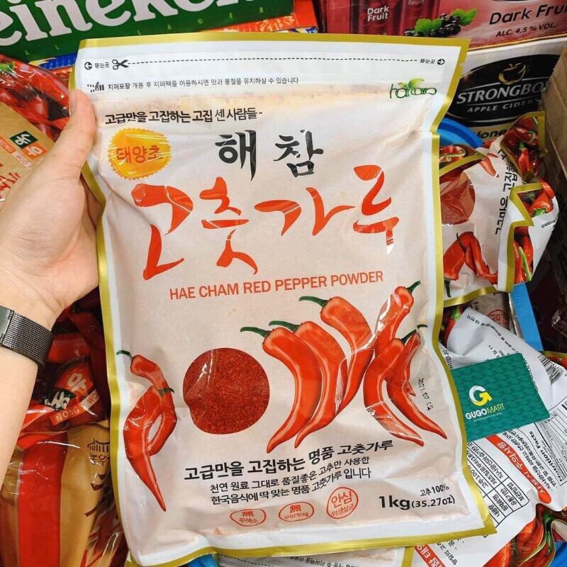 Bột ớt Hàn Quốc Hae cham mat đóng gói 1kg -loại cánh to