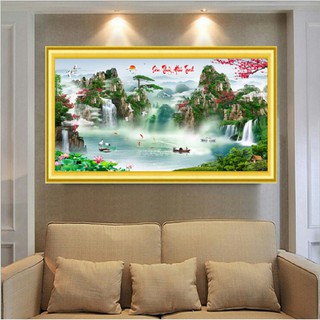 Tranh đính đá Phong cảnh đẹp Kt 150x80cm