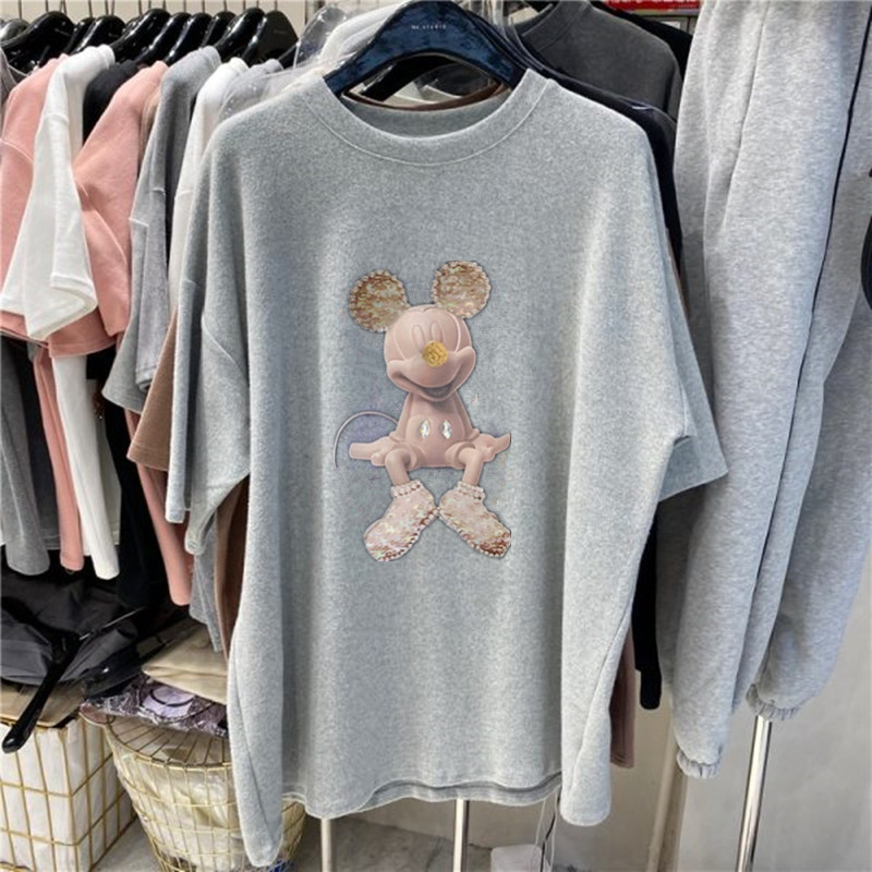 NRVP Áo thun nữ ngắn tay cổ tròn thời trang Hàn 2021