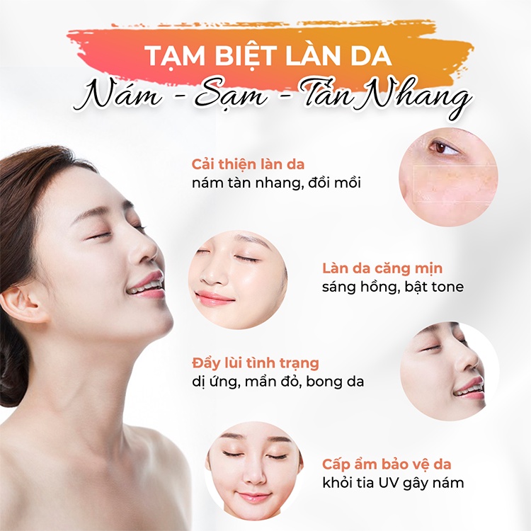 Bộ đôi kem dưỡng giảm Nám Nhỏ ORISKIN MELASMA WHITENING CREAM 6g và kem chống nắng ORISKIN UV PERFECT SUN CREAM 20ml