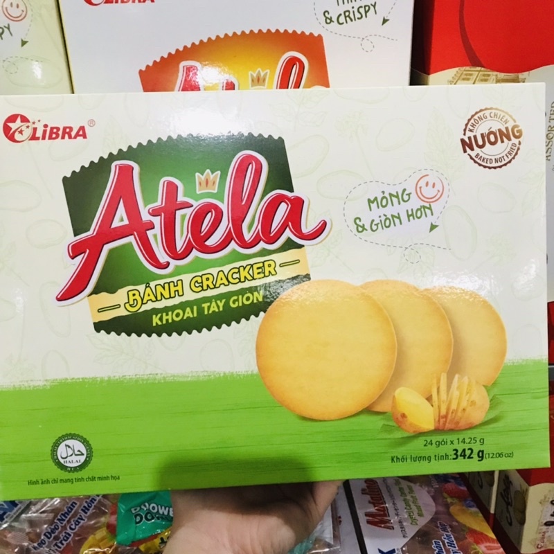 Bánh Quy Giòn Atela Libra Cracker Hộp Giấy 150Gr (Vị Bắp Vàng, Khoai Tây, Mè Đen)