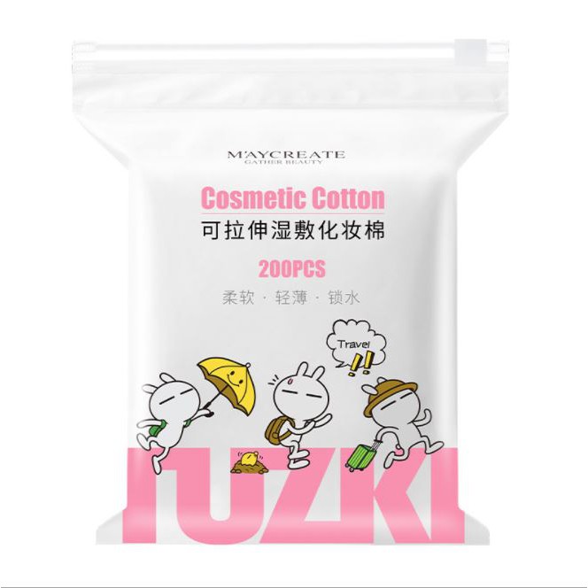 Túi 200 miếng bông tẩy trang - Và đắp mặt nạ lotion Maycreate Cotton
