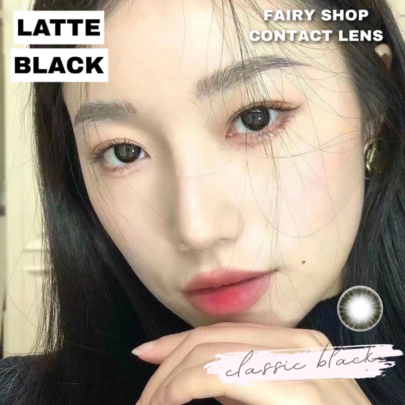 Áp tròng LATTE Black AMPA BLACK- Kính Áp Tròng FAIRY SHOP CONTACT LENS độ cận 0 đến 6