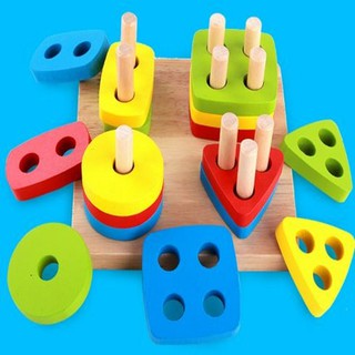 Đồ chơi Montessori xếp hình 4 cột cho bé