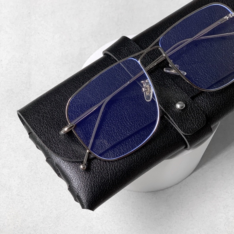 Mắt kính thời trang nam nữ mắt vuông bản to AHSTOREE gọng kim loại, màu sắc cơ bản