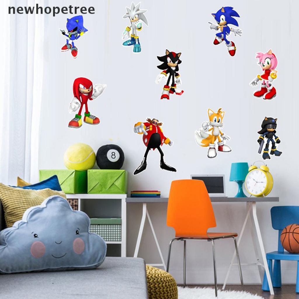 Sticker Dán Tường Họa Tiết Hoạt Hình Sonic The Hedgehog 3D Độc Đáo
