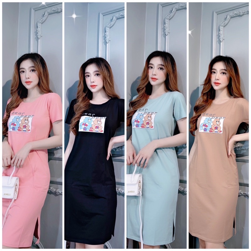 Đầm suông THUN THÁI in hoạt hình (bao chất đẹp) | BigBuy360 - bigbuy360.vn