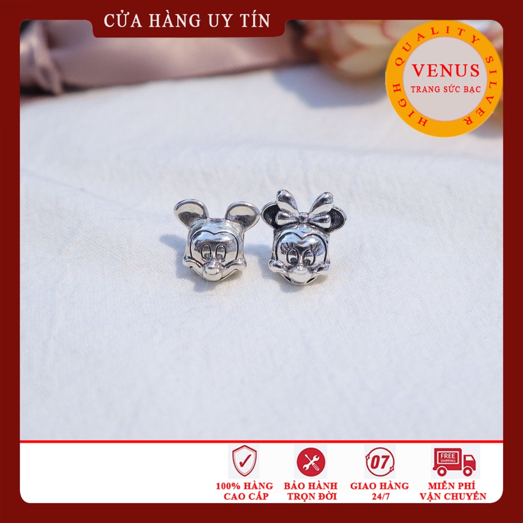 [Charm bạc 925 cao cấp] Charm Micky &amp; Minine bạc- Mã sản phẩm VENUSMM