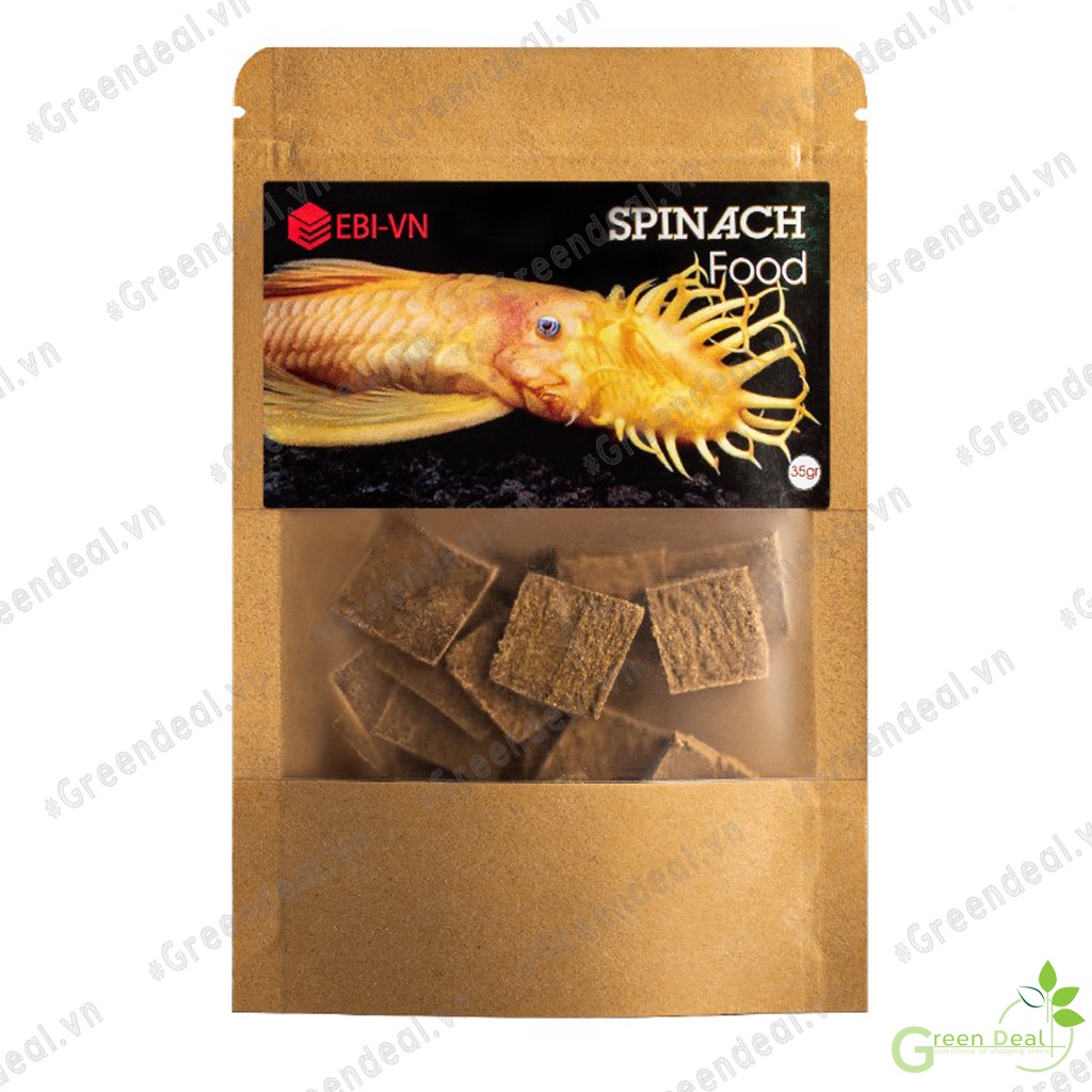 EBI VN - Spinach Pleco Food (Túi 35 gram) | Thức ăn cho cá Pleco thủy sinh