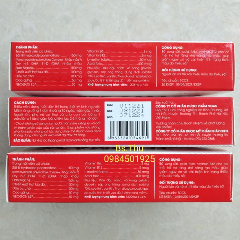 FEROMAX GOLD - Bổ sung SẮT , VITAMIN - DHA Tăng khả năng hấp thu sắt giúp cải thiện tình trạng thiếu máu do thiếu sắt