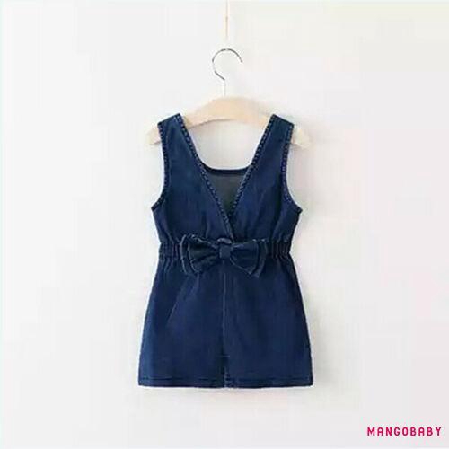 Trang phục jumpsuit denim in hình hoạt hình xinh xắn cho bé gái