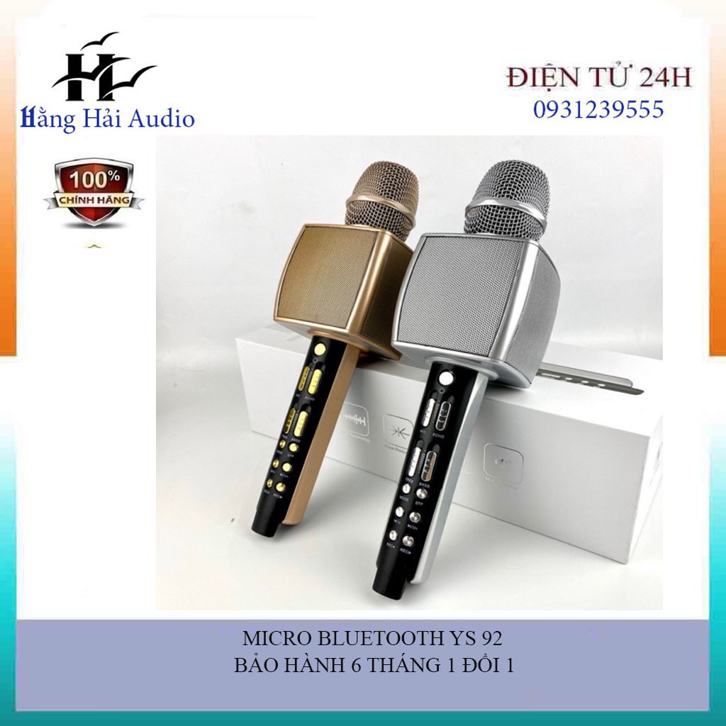 CHÍNH HÃNG Micro Karaoke Bluetooth Cao Cấp SU YOSD YS-92 hỗ trợ ghi âm pass cực vang