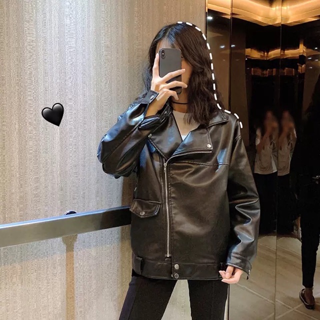Áo khoác da nữ classic