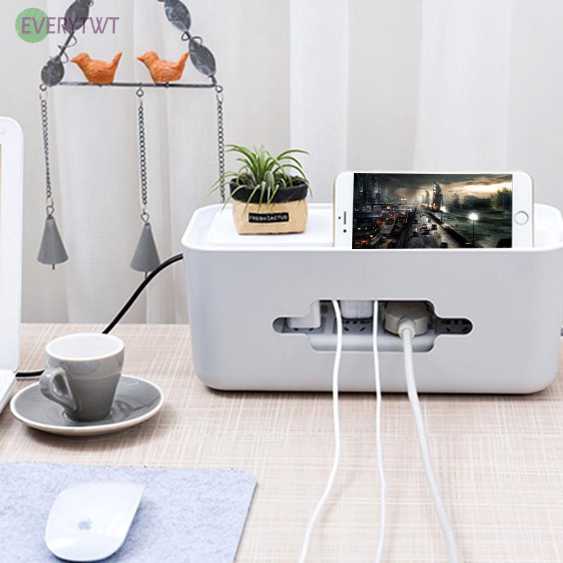 Creative Home Multi-purpose Fire Abs Plastic Desktop Network Cable Strip Box P1